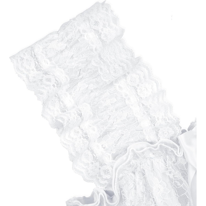 Нічна сорочка-бабідол Satini Dessous з рюшами та мереживом, Cosplay, XXL, білий колір