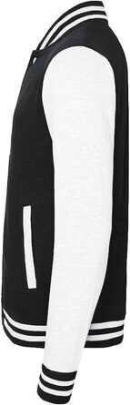 Чоловіча куртка-бомбер Varsity Jacket Just Hoods by AWDis, чорна/вугільна (XXL)