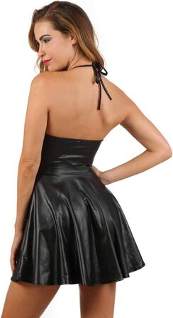 MI NOIR 6026: Чорне міні-плаття А-силуету з V-поглибленням для вечірок та клубів - 3XL