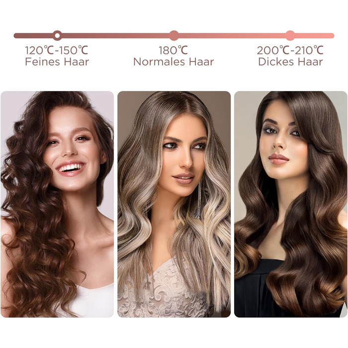 Автоматичний плойка-стайлер для волосся PARWIN PRO BEAUTY 32мм, ротаційний завитьок з нано-титановим покриттям та LCD-дисплеєм, 120-210°C