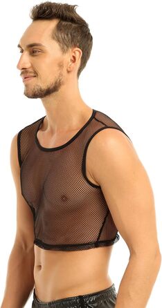 Чоловіча футболка з сітки, прозора, для клубу, червона (XL)