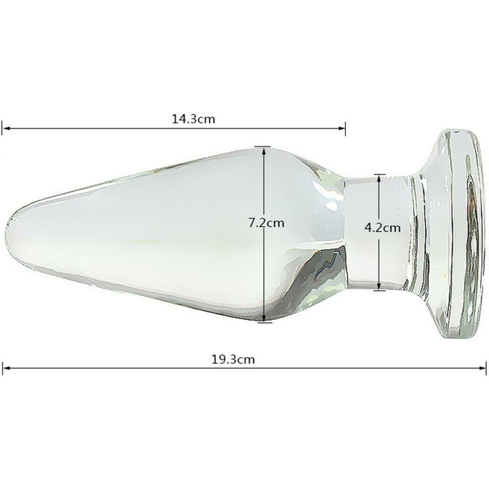 Скляний дилдо для анусу OnundOn - великий розмір 19.3 x 7.2 см