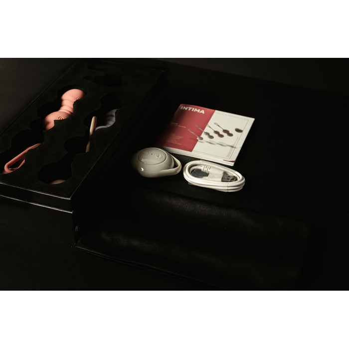 Набір вагінальних кульок Intima Premium з вібрацією | Тренажер для м'язів тазу для жінок | Пристрій для тренування з 10 режимами вібрації та 4 вагами | Кульки для інтимної гімнастики з пультом дистанційного керування | Для жінок