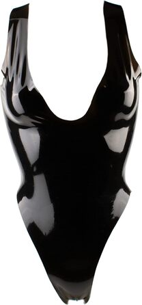 Корсет з латексу Rubberfashion для жінок, чорний, 0.4 мм, XL (відкритий крок, низька талія)