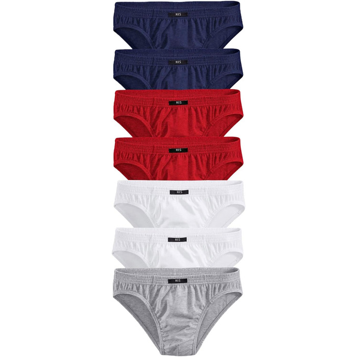 Шкарпетки чоловічі H.I.S. 7 шт. | Змінні повсякденні | Кольори: морський, червоний, білий, сірий меланж (M)