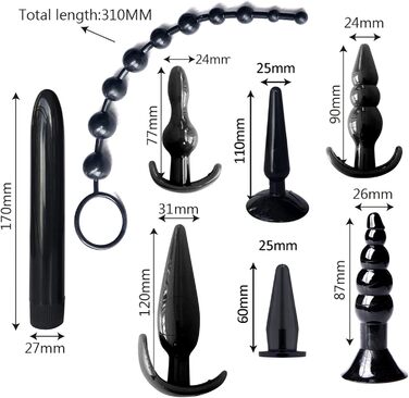 Набір для БДСМ: кайдани, анальні плагіни, іграшки для пар, чорний