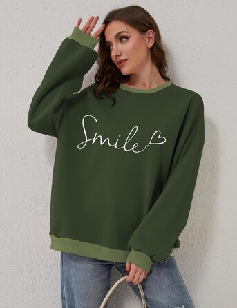 Жіночий світшот Chicrise Daen Oversized у смужку, в'язаний лонгслів з круглим вирізом, колір Smile-зелений, XL
