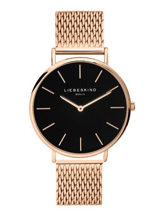Жіночий наручний годинник Liebeskind Berlin LT-0156-MQ IP Black (Розове золото / Чорний)