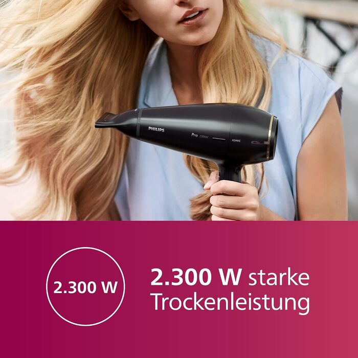 Професійний фен для волосся Philips Prestige Pro HPS920/00, 2300 Вт, з 2 насадками для стайлінгу