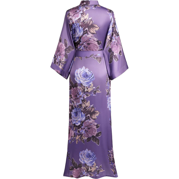 Халат жіночий шовковий максі з квітковим принтом, Babeyond | Халат, кімоно, піжама, для дому