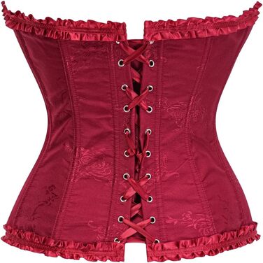 Корсет для повних грудей, спідня білизна, корсаж, весільний, атласний, червоний (M)