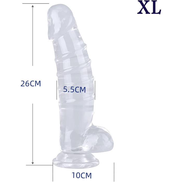 Анальний дилда BDSMLOVE XL: великий, прозорий, з присоскою, для жінок та чоловіків