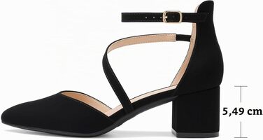 Жіночі туфлі-човники Dream Pairs, закритий носок, нубук, чорні, розмір 39 EU