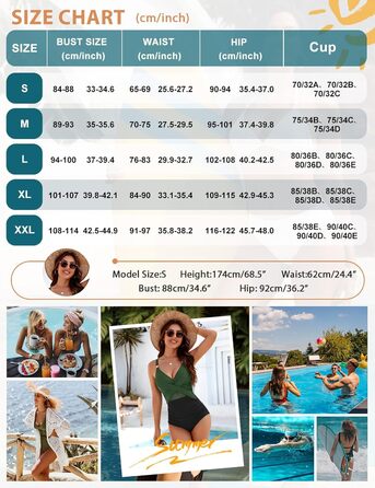 Спортивний купальник для жінок з ефектом корекції фігури, великі розміри, Push Up, висока талія, з чашками, Bademode, зелений та чорний, XXL