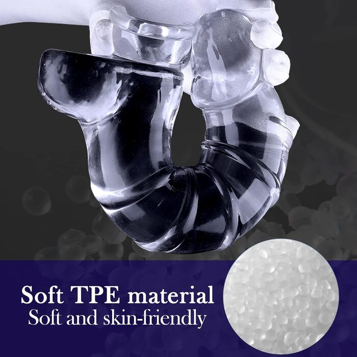 Анальний дилда BDSMLOVE XXXXL, прозорий, з присоскою, великий, для жінок та чоловіків