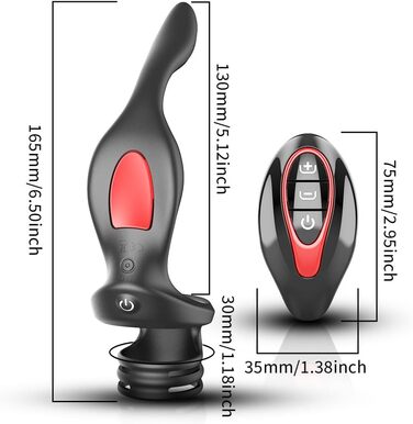 Масажер простати для чоловіків NAIXBTY з кільцем на пеніс та пультом керування, телескопічний вібратор, анальні вібратори, Butt Plug з 12 режимів вібрації та режимом штовхання. Іграшки для дорослих для чоловіків