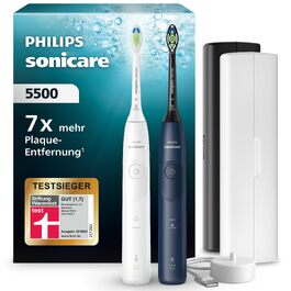 Електрична сонічна зубна щітка Philips Sonicare 5500 HX7113/01, 2 режими чищення, контроль тиску, SmarTimer, колір Navy (темно-синій)