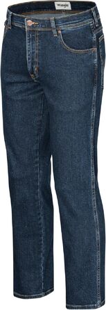 Чоловічі стрейч-джинси Wrangler Texas Regular Fit Authentic Straight, колір Darkstone, з коричневим ременем (46W / 30L)