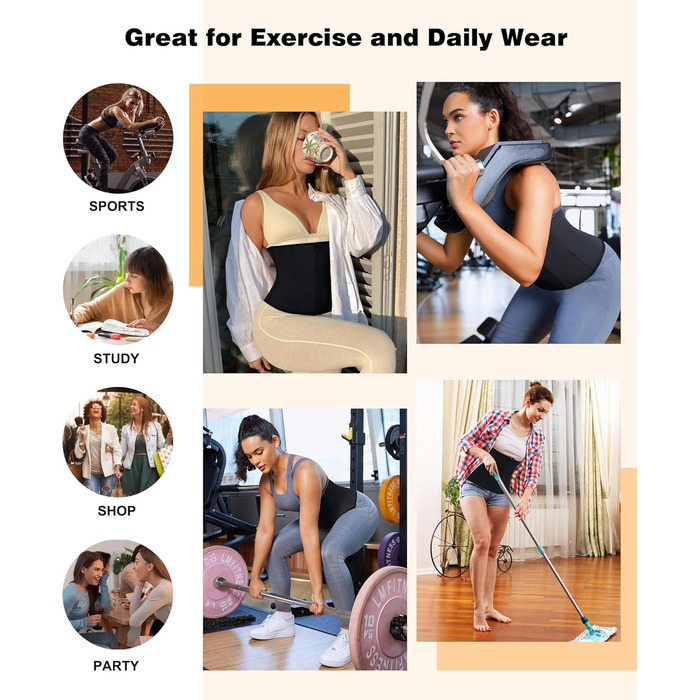 Корсет для талії LEINIDINA з блискавкою, пояс для схуднення, тренувальний корсет, шорти для фігури, чорний, розмір M