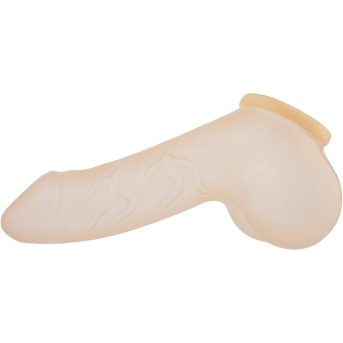 Секс-іграшка Penis Sleeve Danny: прозорий рукав для пеніса, 11,5 см, з текстурою, мішком для яєчок та виразною головкою. Зроблено в Німеччині