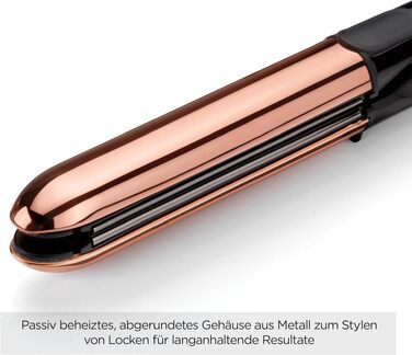 Випрямляч та плойка для волосся BaByliss Straight And Curl Brilliance ST482E: титанові пластини, іонізація Anti-Frizz, 5 рівнів температури до 235°C, мідний колір