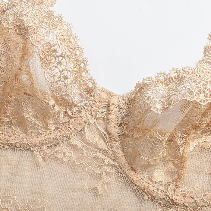 Сексуальна спідня білизна для жінок: мереживна піжама, еротична білизна, сукня-комбінезон з глибоким V-подібним вирізом, прозора (Хакі, L)