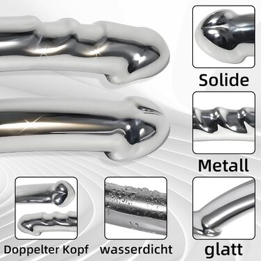 Анальний масажер для жінок Amazbee G-Spot, металевий дилда з двома головками для масажу, іграшки для пар, для чоловічої простати