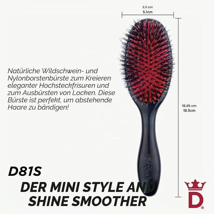 Щітка для волосся Denman D81 Paddle Brush, розчісувальна велика, чорна