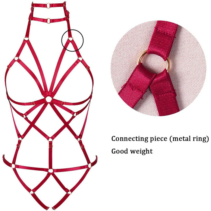 Жіночий корсет-нагрудник BANSSGOTH: стильний аксесуар у готичному стилі, регульований, для фестивалів та вечірок, червоний