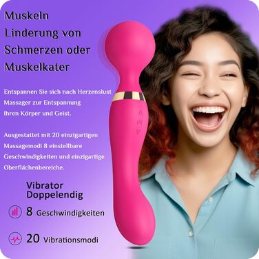 Вібратор дилда для жінок, G-точка, стимуляція клітора, 8 режимів, рожевий колір