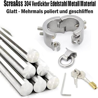 Сталевий кільце для яєчок з 4 знімними шипами CBT, замками та металевим ланцюгом. Підвіска для яєчок, бондж, кільце для статевого члена. Іграшки для дорослих для чоловіків, срібло, комплект