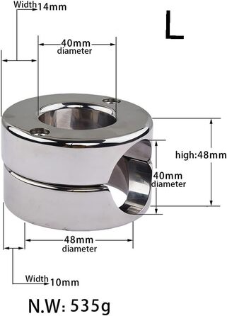 Металевий розтягувач яєчок з шестигранним ключем, важкий, для чоловіків. Розтягувач яєчок, кільце для яєчок, кільце для статевого члена, еротичні інтимні іграшки (L)