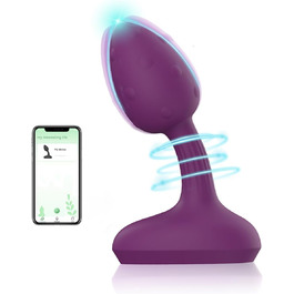 Вібратор-аналізатор JFRong з Bluetooth, пультом дистанційного керування та пультом дистанційного керування. Масажер простати, анальний масажер для чоловіків та жінок. Силіконовий вібратор для анусу, стимулятор G-точки. Колір: фіолетовий