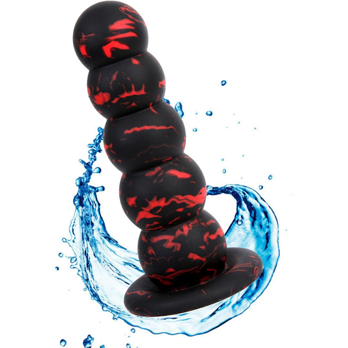 Анальний плаг з силікону ZTHBYSB 5 перлин, S/M/L, великий анальний м'яч, секс-іграшка для жінок та чоловіків, тренажер анусу, масажер простати, дилататор, чорний, L