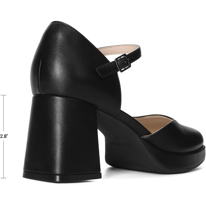 Жіночі туфлі Mary Jane Dream Pairs на масивній платформі, чорні, екошкіра (PU), розмір 39 EU