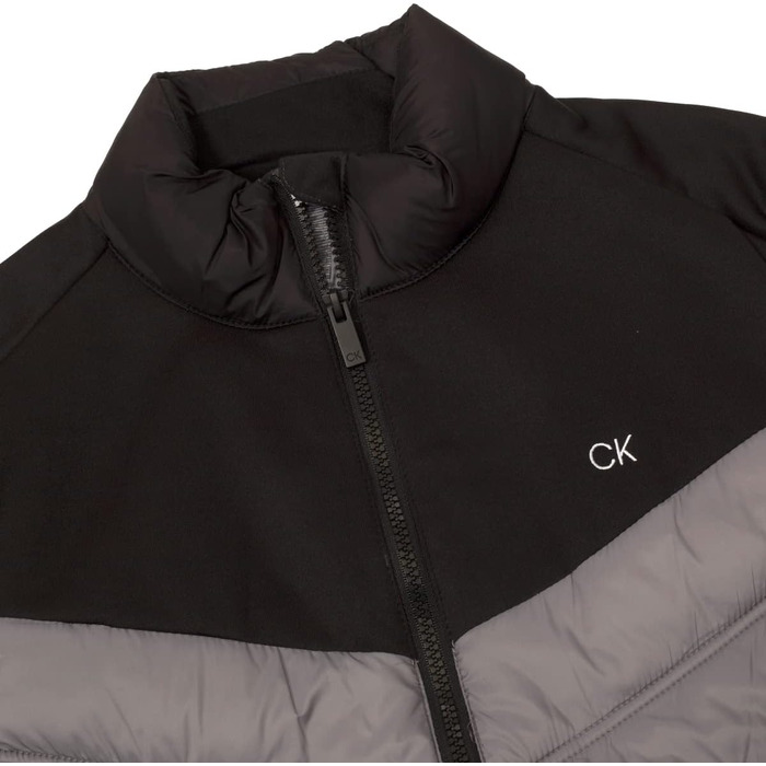 Чоловічий гібридний гольф-жилет Calvin Klein Frontera на блискавці, XL, сріблястий/чорний