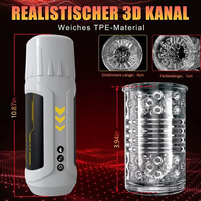 Електричний мастурбатор для чоловіків Sumeber – бездротовий кубок з 7 режимами, телескопічною та ротаційною функцією масажу, текстурована оболонка