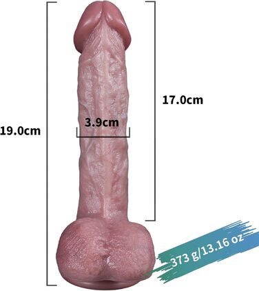 Реалістичний дилда, 20.7 см, з матеріалу, безпечного для тіла, для жінок, з присоскою, John