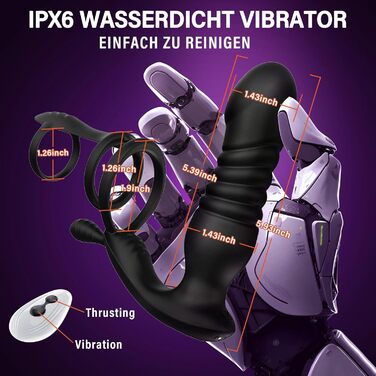 Масажер для простати та пеніса PINTLE з 10 телескопічними режимами та функцією імпульсу. Набір для чоловіків та пар.