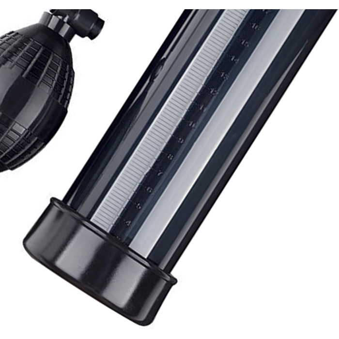 Ручний пеніс-насос TRQOYTU з мірною шкалою та помпою. Тренажер для стимуляції та збільшення пеніса. Чорний.