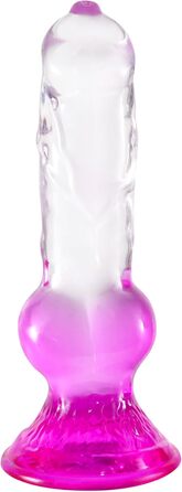 Анальний дildo Difemstoy з сильним соском, XXL, стимулятор G-точки, іграшки для дорослих для жінок, чоловіків, пар, фіолетово-прозорий