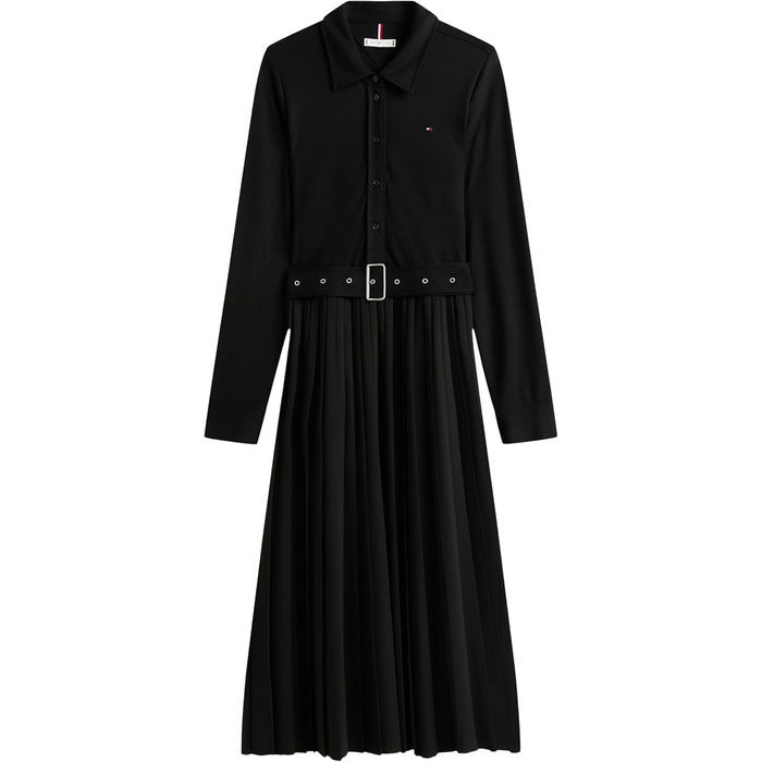 Поло Tommy Hilfiger Interlock Mix Media DRS Ls WW0WW48398 Black (Чорне) - Жіноче поло-плаття