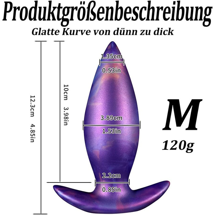 Анальний пробка Kuaecr Weichen Silikon з безпечною основою. Масажер для анального сексу, G-точка, простата. Для жінок та чоловіків.