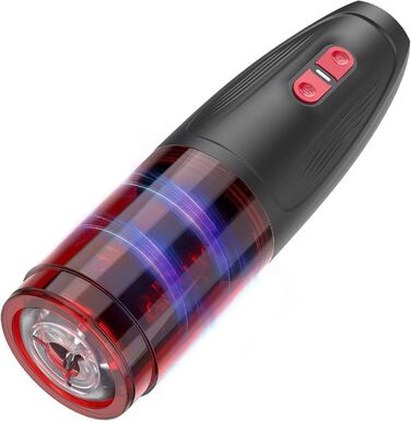 Електричний мастурбатор Seckoe для чоловіків з автоматичним обертанням 360° та телескопічною функцією 35 мм, з ABS+TPE та оглядовим вікном для інтенсивного використання та тренувань