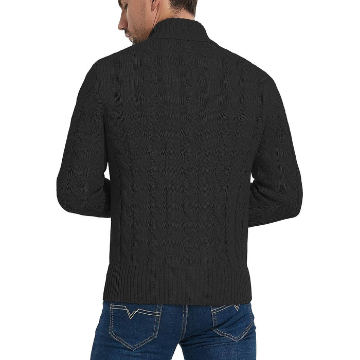 Чоловічий в'язаний кардиган NITAGUT на блискавці — теплий зимовий Strickpullover, темно-синій, розмір XL