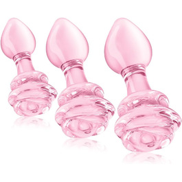 Анальні пробки FLYTAGLE 3 шт. (великий, середній, малий) зі скла для стимуляції простати, BDSM, дорослі іграшки для чоловіків, жінок, пар