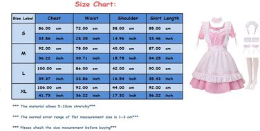 Костюм горничної MaxToonrain: Французьке плаття в стилі аніме Лоліта для жінок та дівчат (рожевий, сердечком, XXL)
