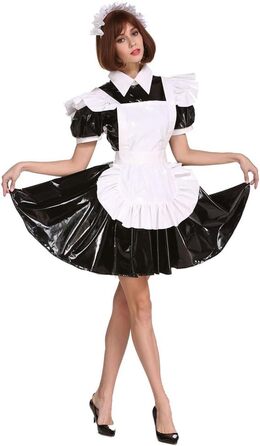 Костюм для чоловіків GOceBaby Sissi Zofen XXL: чорний, з замком, з ПВХ, для чоловіків великих розмірів