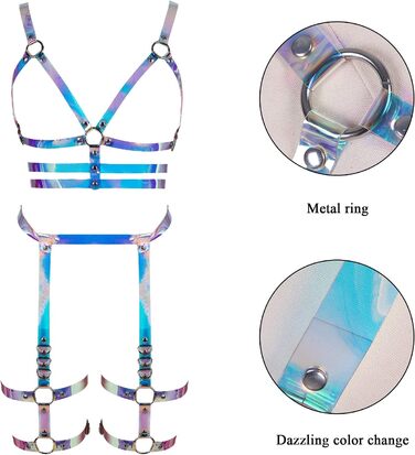 Бандероль з шкіри в готичному стилі BANSSGOTH для жінок. Комплект корсет, стринги, готичний аксесуар. Ідеально для вечірок, Halloween, Rave.