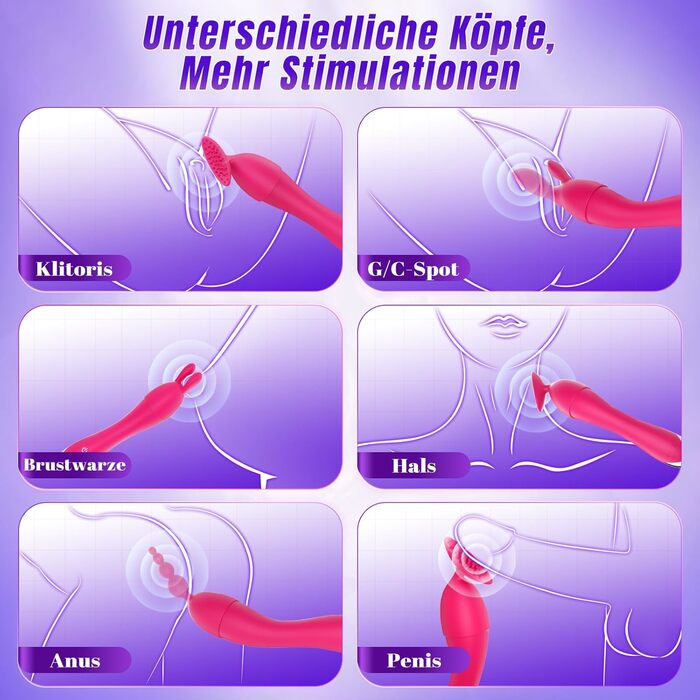 Набір вібраторів для жінок: дildo, вібратор, 4 насадки, 20 режимів, стимуляція G-точки, клітора, сосків, анального отвору. Іграшки для дорослих, для пар, масажер.